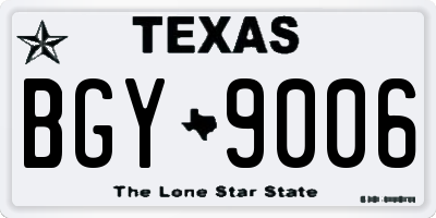 TX license plate BGY9006