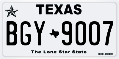 TX license plate BGY9007