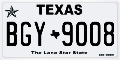 TX license plate BGY9008