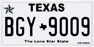 TX license plate BGY9009