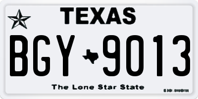 TX license plate BGY9013