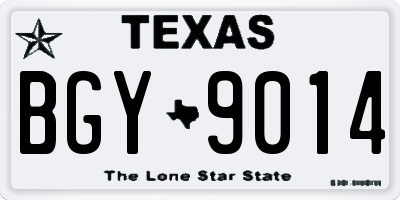 TX license plate BGY9014