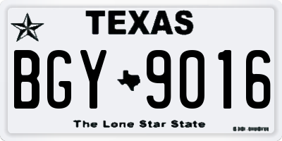 TX license plate BGY9016
