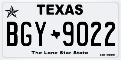 TX license plate BGY9022