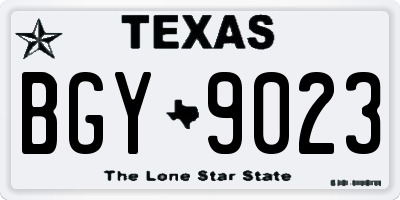TX license plate BGY9023