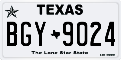 TX license plate BGY9024