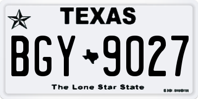 TX license plate BGY9027