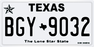 TX license plate BGY9032