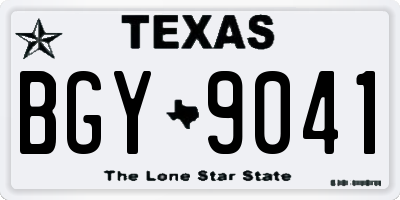 TX license plate BGY9041