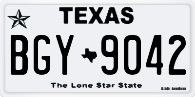 TX license plate BGY9042