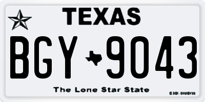 TX license plate BGY9043