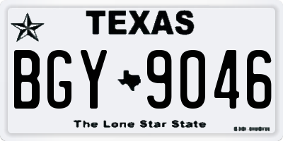 TX license plate BGY9046