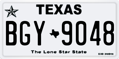 TX license plate BGY9048