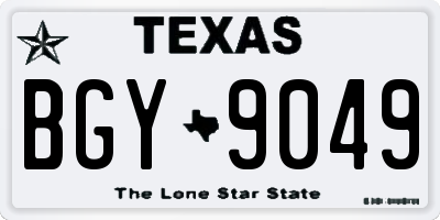 TX license plate BGY9049