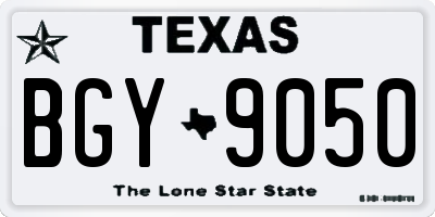 TX license plate BGY9050