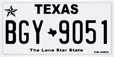 TX license plate BGY9051