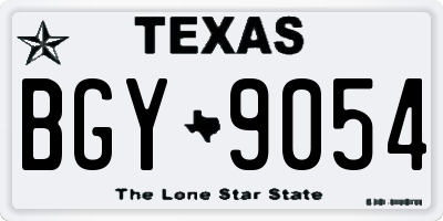 TX license plate BGY9054
