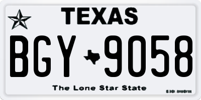 TX license plate BGY9058