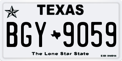 TX license plate BGY9059