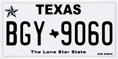 TX license plate BGY9060