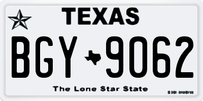 TX license plate BGY9062