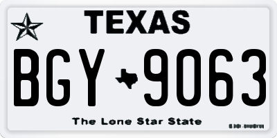 TX license plate BGY9063