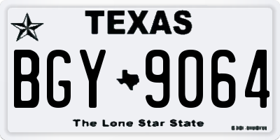 TX license plate BGY9064