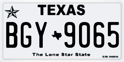 TX license plate BGY9065
