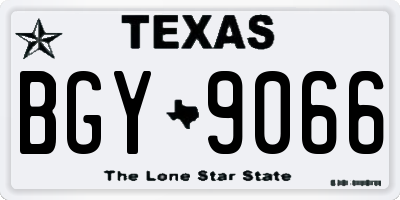 TX license plate BGY9066