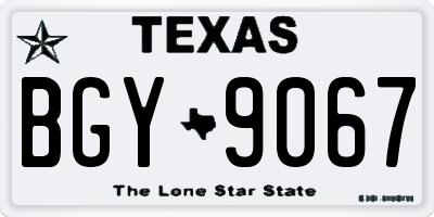 TX license plate BGY9067