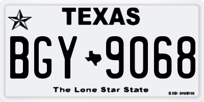 TX license plate BGY9068