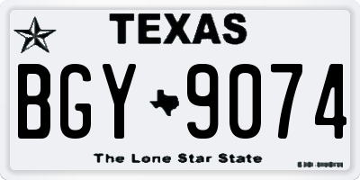 TX license plate BGY9074