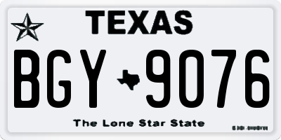 TX license plate BGY9076
