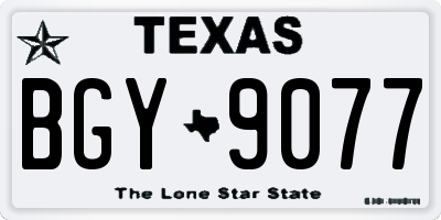 TX license plate BGY9077