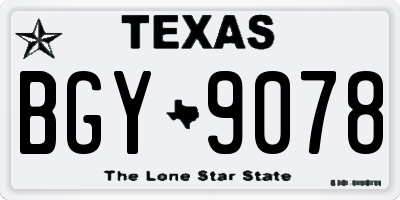 TX license plate BGY9078