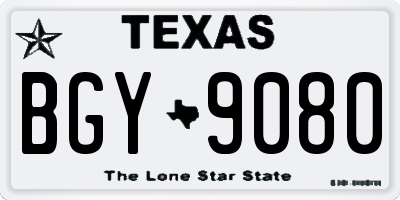 TX license plate BGY9080