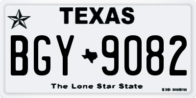 TX license plate BGY9082
