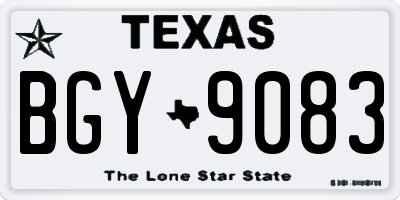 TX license plate BGY9083