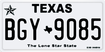 TX license plate BGY9085
