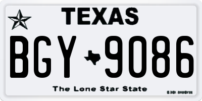 TX license plate BGY9086
