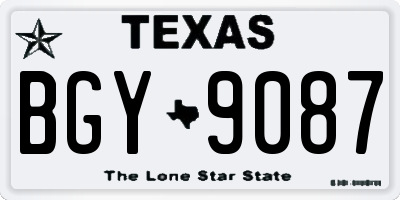 TX license plate BGY9087