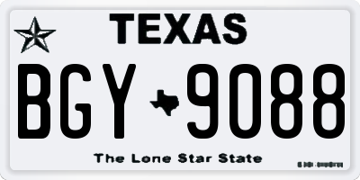 TX license plate BGY9088