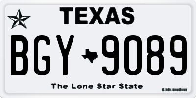 TX license plate BGY9089