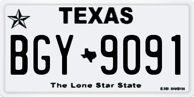 TX license plate BGY9091