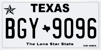 TX license plate BGY9096