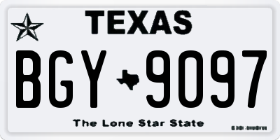 TX license plate BGY9097