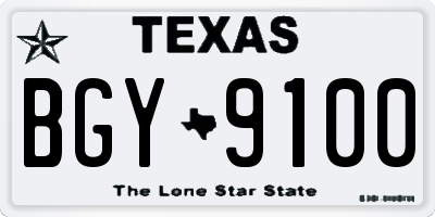 TX license plate BGY9100
