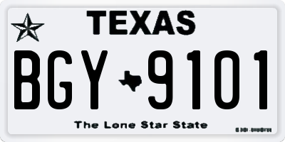 TX license plate BGY9101