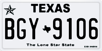 TX license plate BGY9106