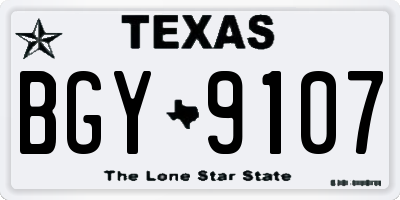 TX license plate BGY9107
